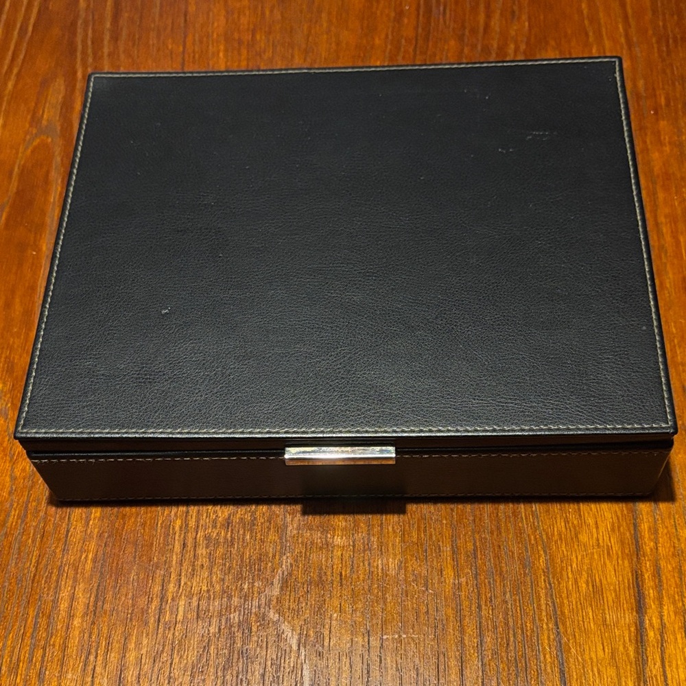 Milano Black Leather Valet Box